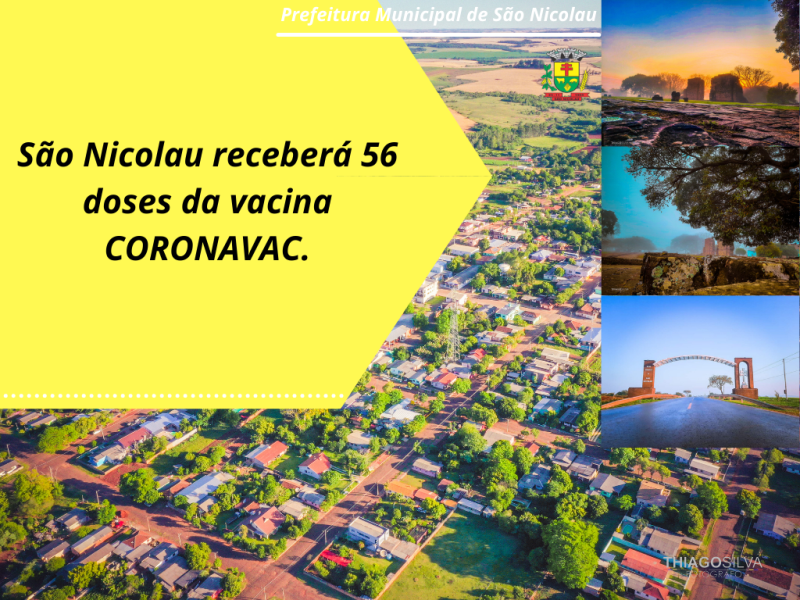 SÃO NICOLAU RECEBERÁ 56 DOSES DA VACINA CORONAVAC